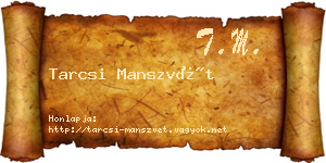 Tarcsi Manszvét névjegykártya