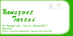 manszvet tarcsi business card